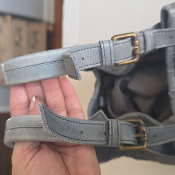 Valentina Gray Woven 100% Leather Bag. Made In Italy - Picture 7 of 13